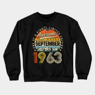 Awesome Since September 1963 Vintage 60th Birthday Crewneck Sweatshirt